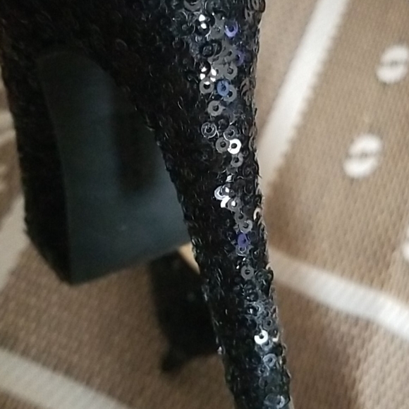 Gianni Black Sequin 4" heel - Picture 3 of 4